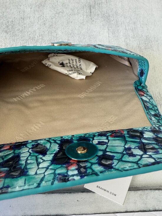 Brahmin Elora Frisky Blue Melbourne Leather Croc-Embossed EyeGlass Case Holder